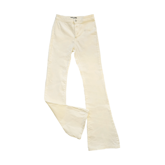 High waist Flared / Bootcut Off White Denim - Size 36 - Bershka - Re:Velvet