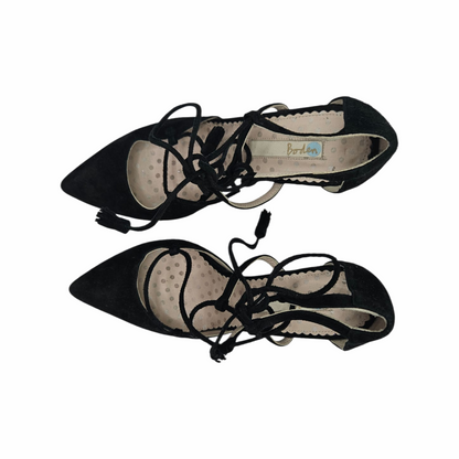 Lily Black Suede Lace-Up Tassel Pumps - Boden - Re:Velvet