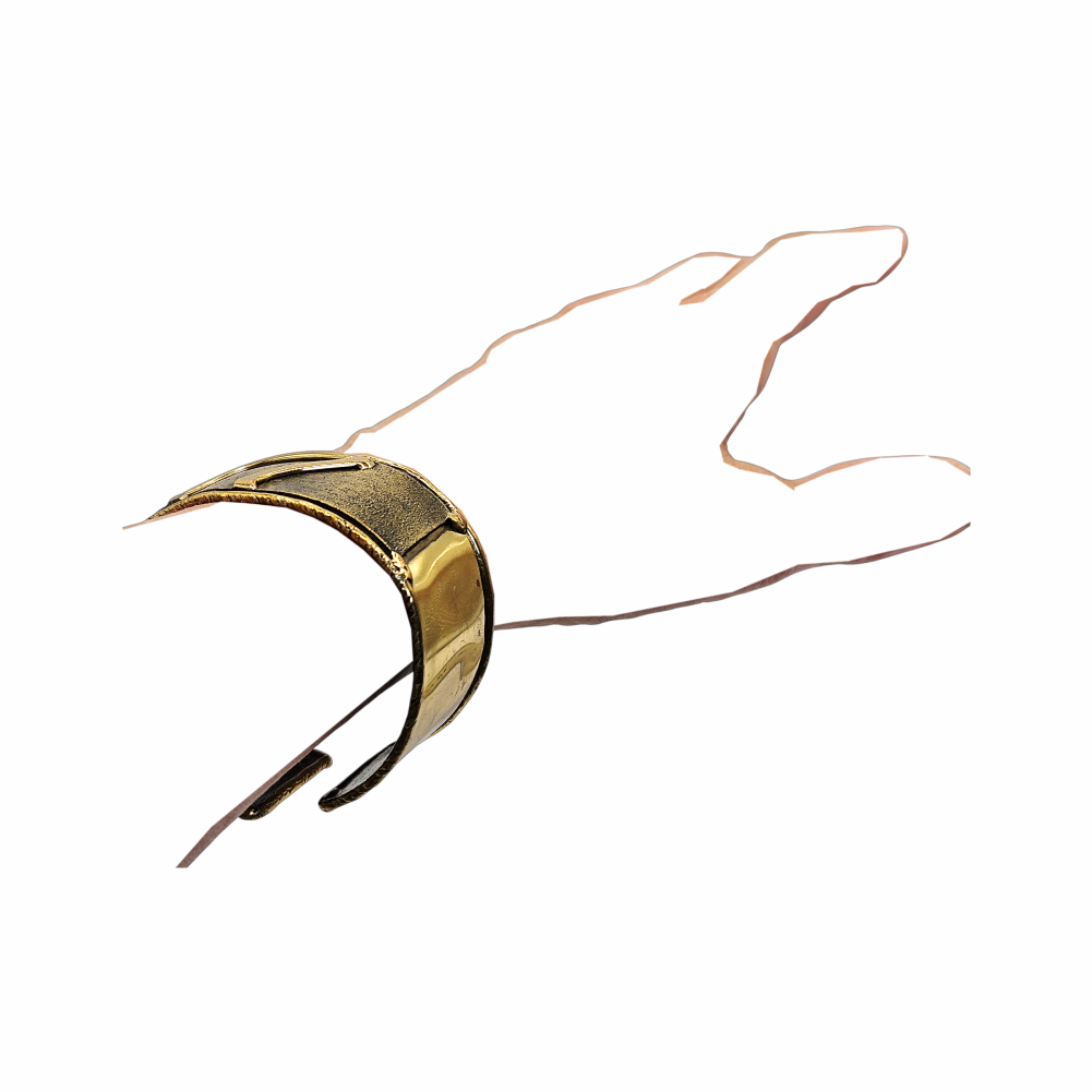 Vintage Brass Sculptural Cuff Bracelet