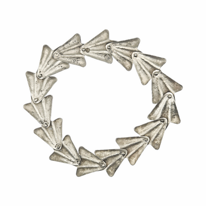 Vintage Sterling Silver Sculptural Modernist Leaf Necklace
