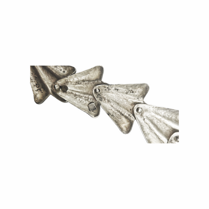 Vintage Sterling Silver Sculptural Modernist Leaf Necklace
