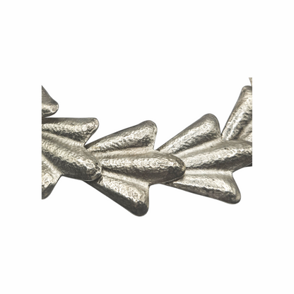 Vintage Sterling Silver Sculptural Modernist Leaf Necklace