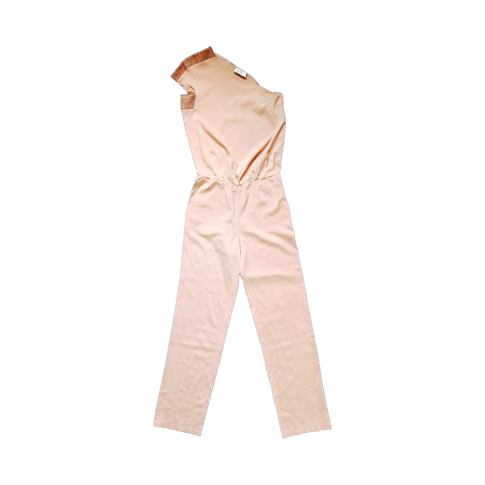 Champagne Silk One-Shoulder Jumpsuit - Chica Luddi Been Queen