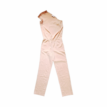 Champagne Silk One-Shoulder Jumpsuit - Chica Luddi Been Queen