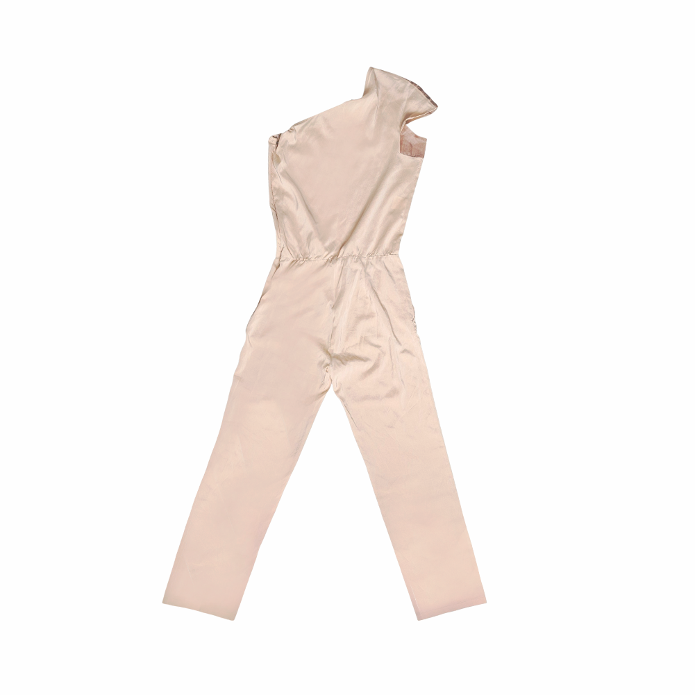 Champagne Silk One-Shoulder Jumpsuit - Chica Luddi Been Queen