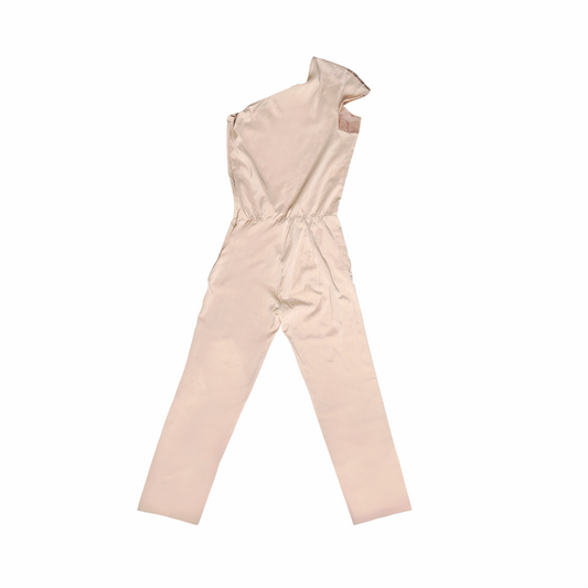 Champagne Silk One-Shoulder Jumpsuit - Chica Luddi Been Queen - Re:Velvet