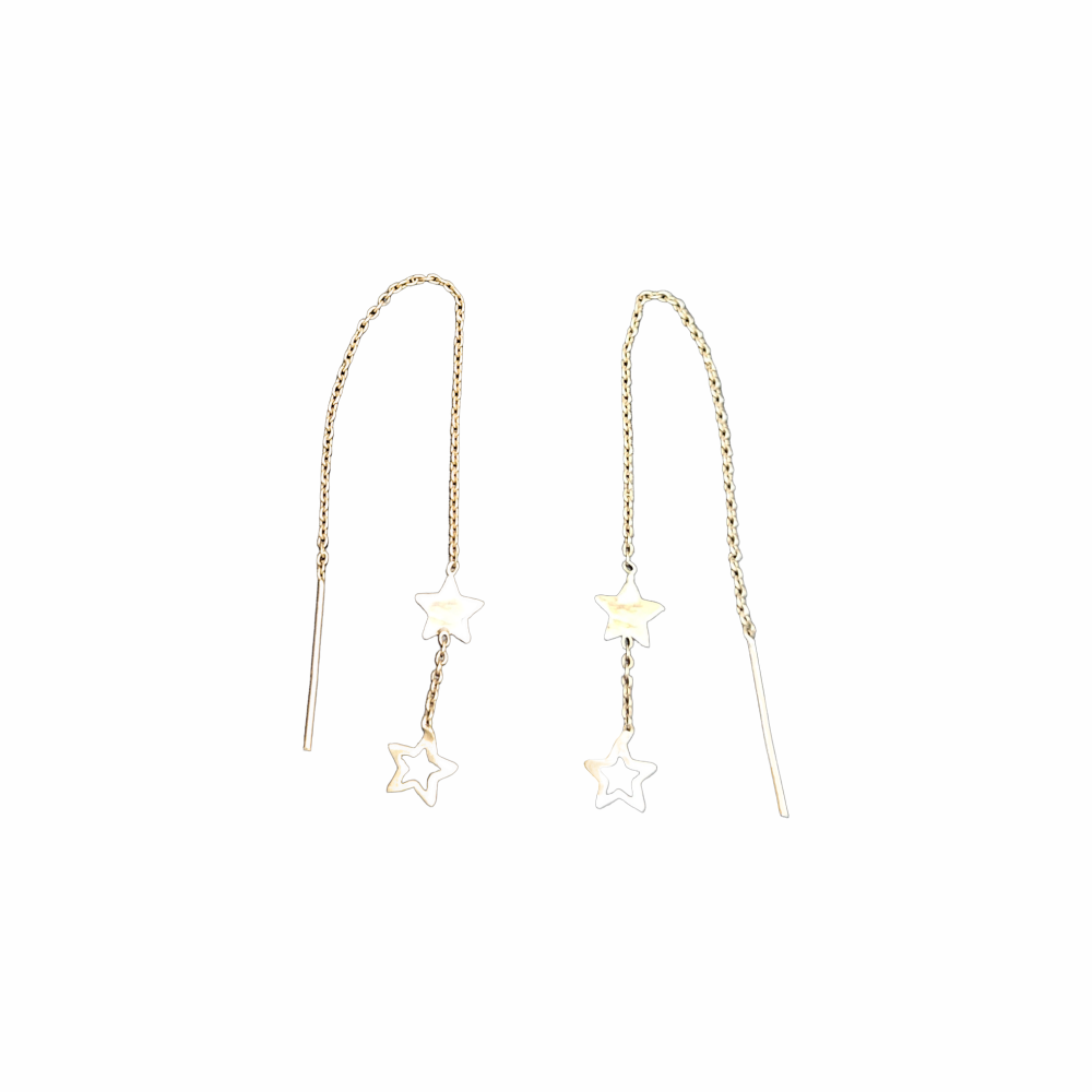 Double Star Pull-Through Threader Earrings - Re:Velvet