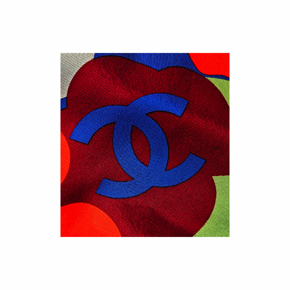 Spring 2001 Silk Camellia Print Skirt - Chanel