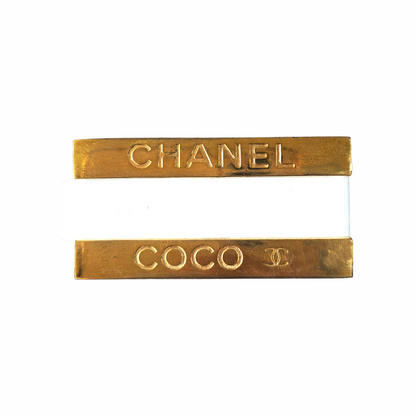 Spring 2001 White Patent Leather Belt with Gold-Tone Logo Buckle - Chanel