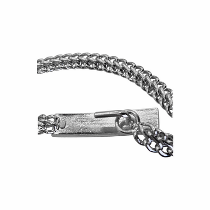 Vintage Spring 1999 Silver-Tone Double Chain Belt with Logo Plaque - Chanel