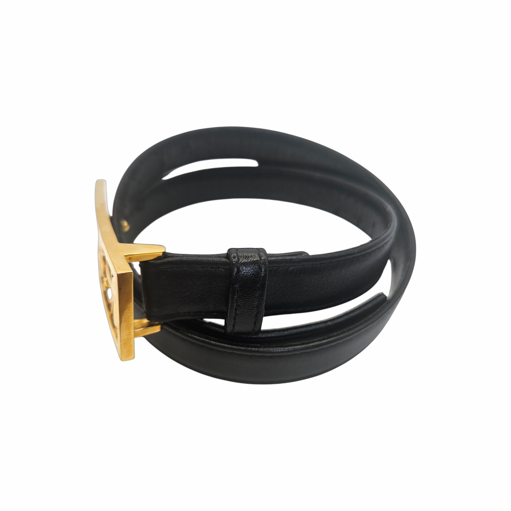 Vintage Belt with Gold-Tone CC and Four-Leaf Clover Buckle – Circa 1990s - Chanel