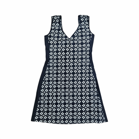 Sleeveless Clover CC Logo Print Stretch Jersey Dress – Chanel