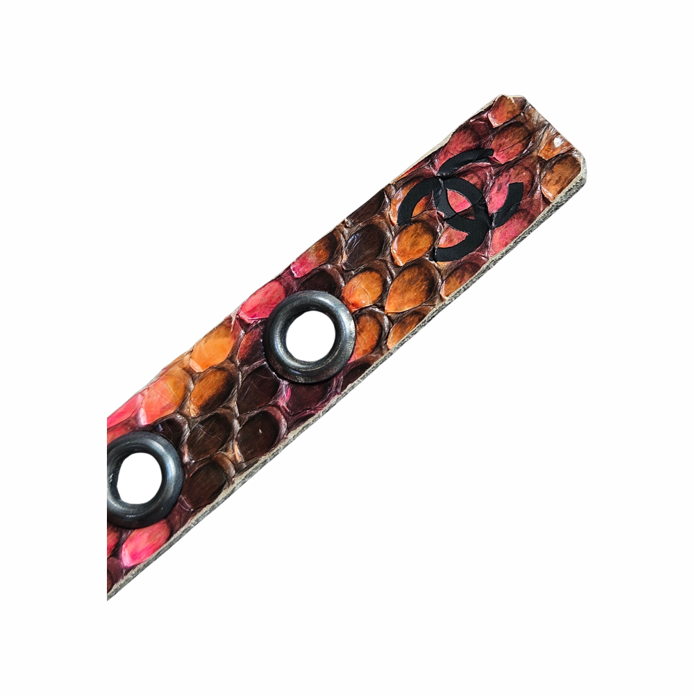 Vintage 2000 Snakeskin Reptile Leather Belt - Chanel