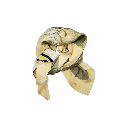 Vintage 60s 90cm Square Silk "Bal"  Scarf - Christian Dior