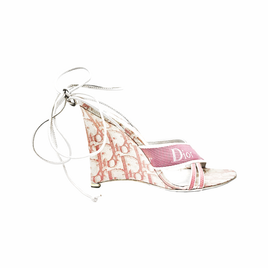 Diorissimo Canvas Strappy  Platform Sandals - Dior