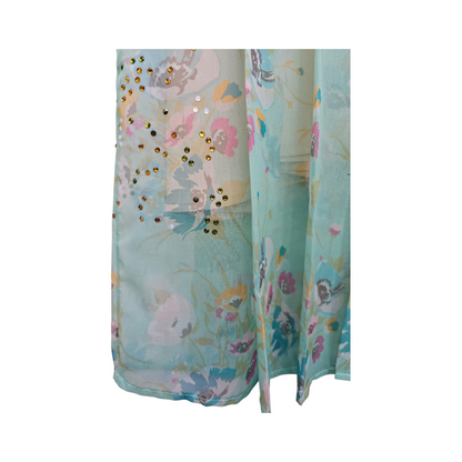 Floral Embellished Pleated Silk Skirt- Christopher Kane