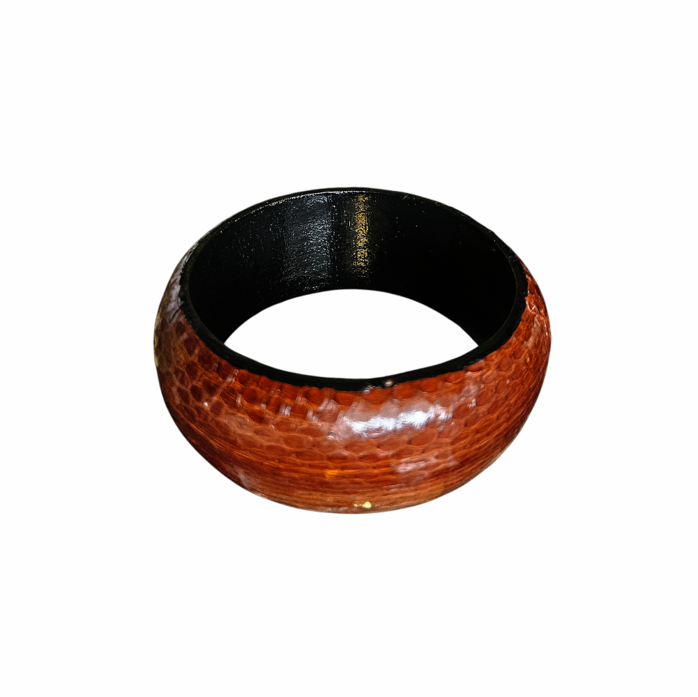 Snakeskin-Effect  Domed Statement Bangle