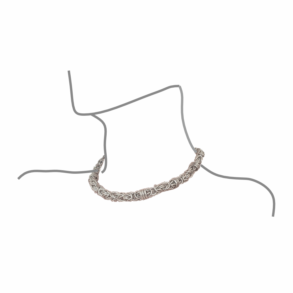 Vintage 950 Silver Byzantine Chain Necklace