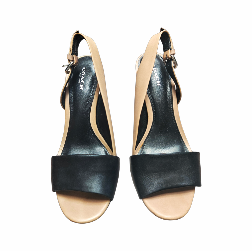 Leather Slingback Stiletto Sandals - Coach