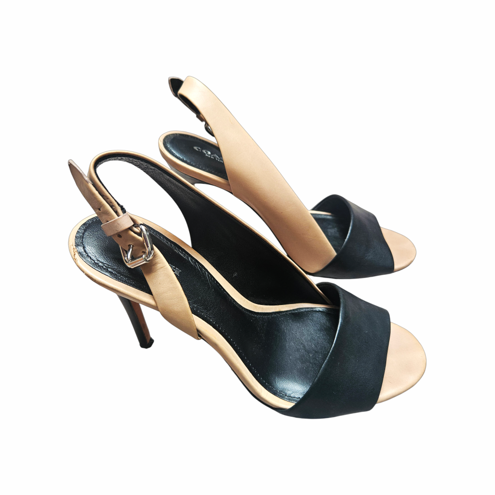Leather Slingback Stiletto Sandals - Coach