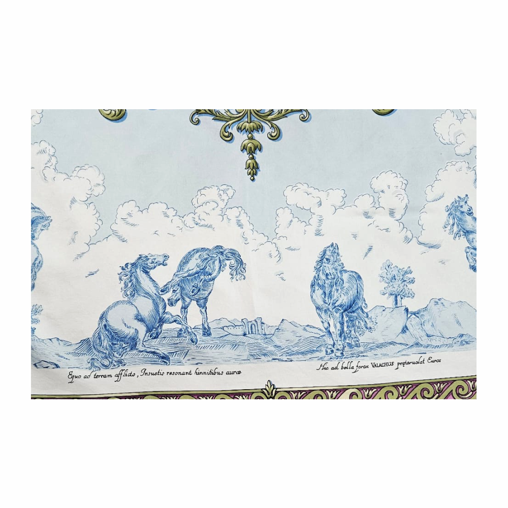 90cm Carré - “Courbettes et Cabrioles” Silk Scarf (1654) by Jean-Louis Façonnet"- Hermès