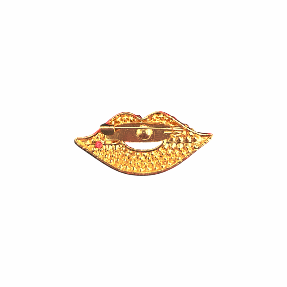 Pop Ruby Red Crystal Pavé Lip Brooch - Re:Velvet