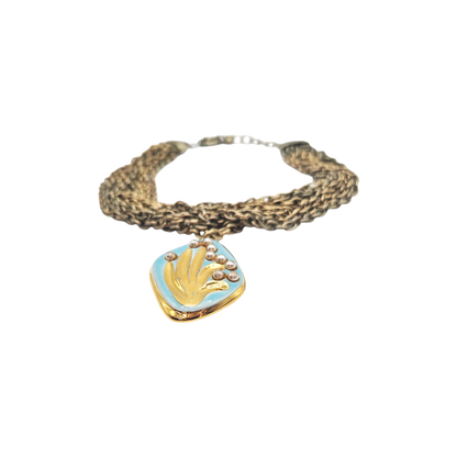 Customised Multi-Strand Chain Necklace with Ceramic Pendant