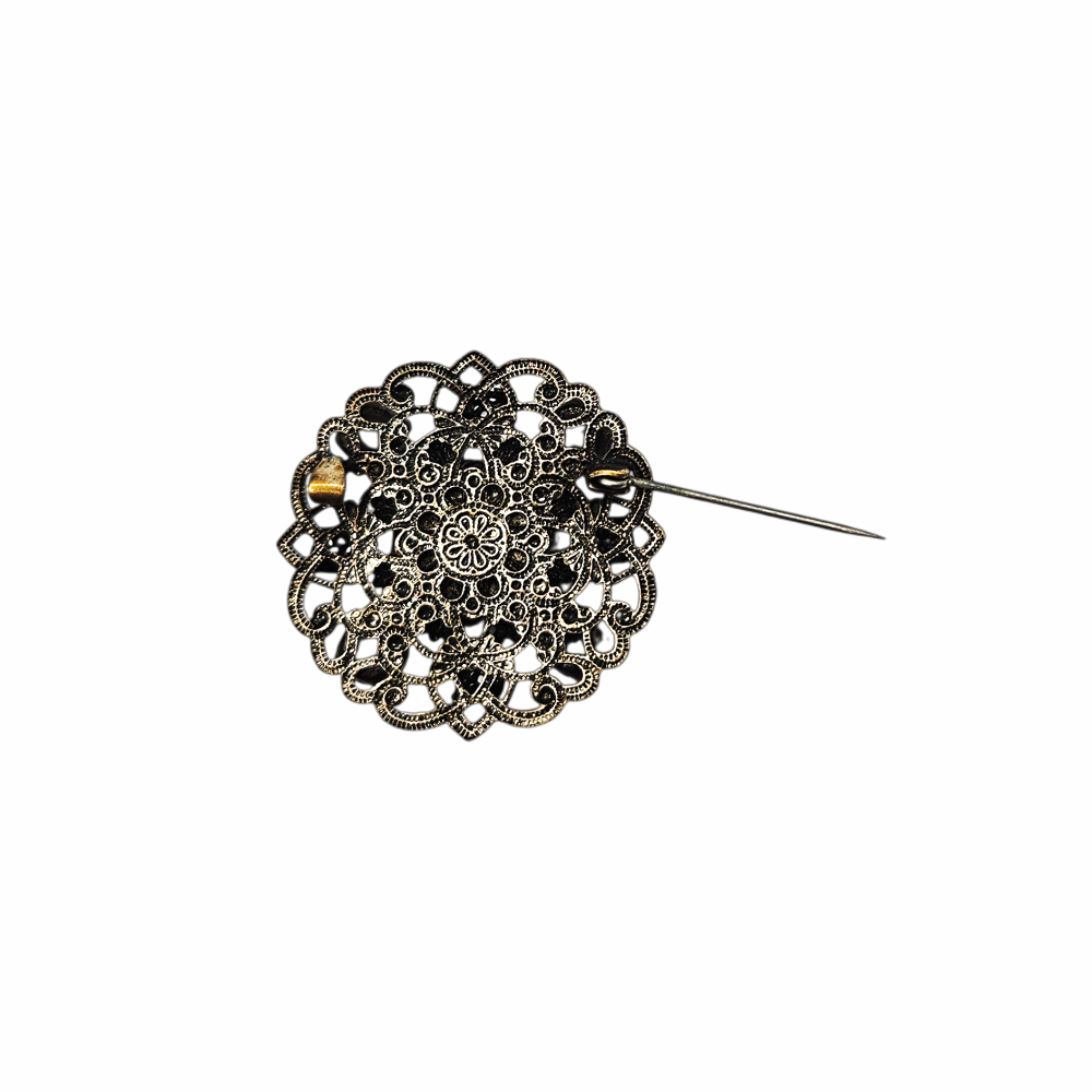 Vintage Czech-Inspired Turquoise Glass Filigree Brooch – Gablonz / Neiger Style