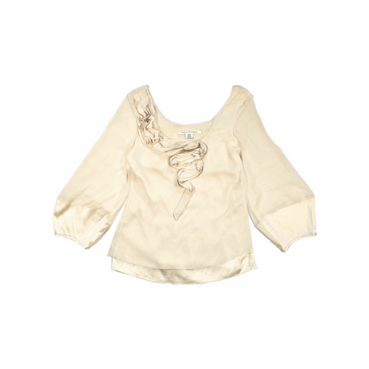 Semi Sheer Balloon Sleeves Silk Blouse - Diane von Furstenberg