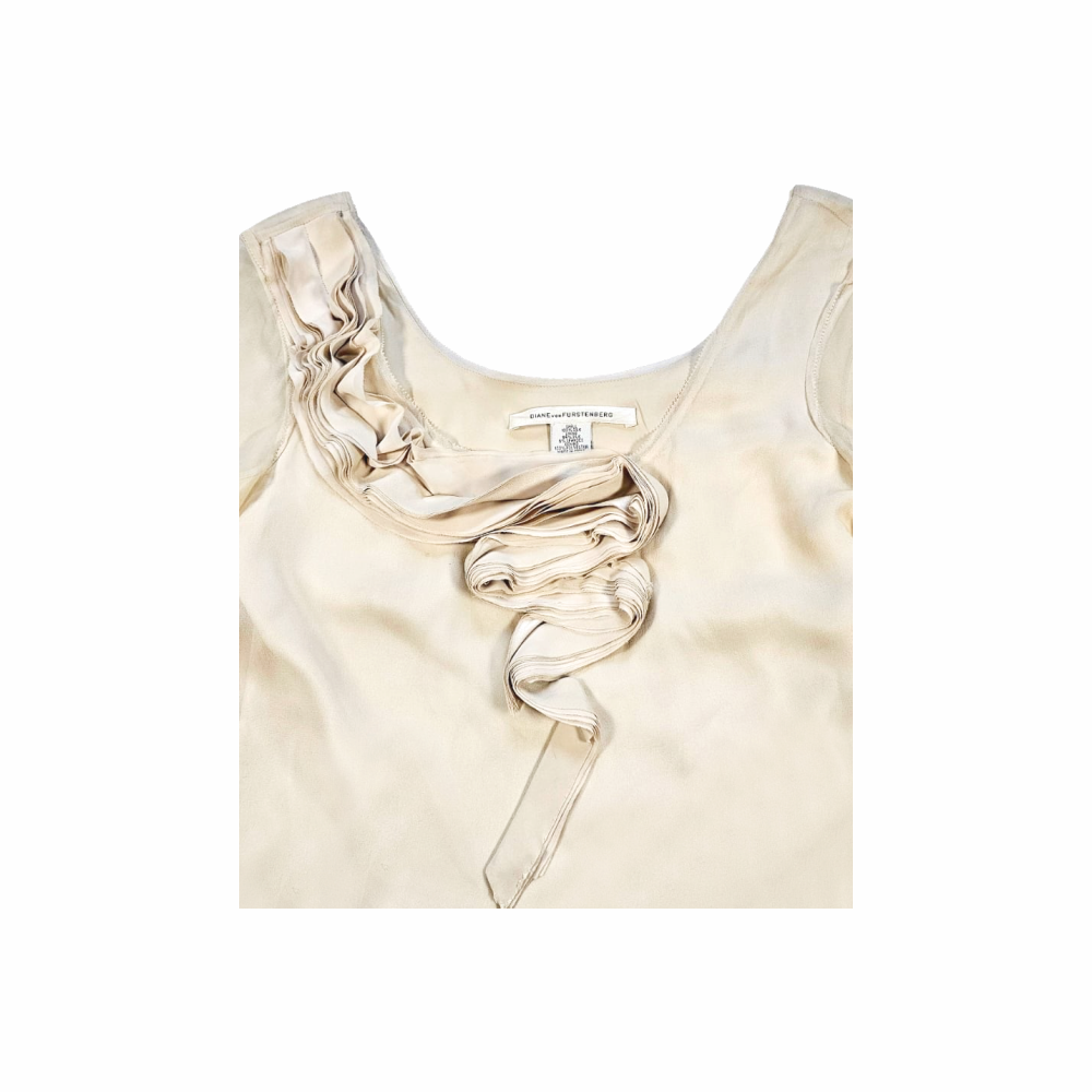 Semi Sheer Balloon Sleeves Silk Blouse - Diane von Furstenberg