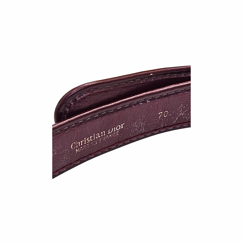 Vintage 80-90s Burgundy Oblique Monogram Belt - Christian Dior - Re:Velvet