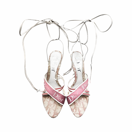 Diorissimo Canvas Strappy  Platform Sandals - Dior