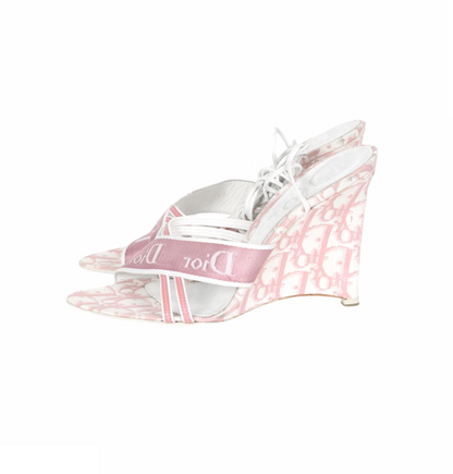 Diorissimo Canvas Strappy  Platform Sandals - Dior