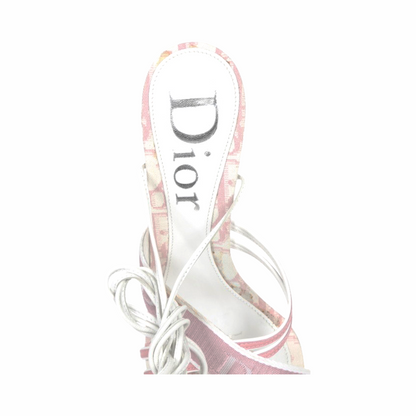 Diorissimo Canvas Strappy  Platform Sandals - Dior