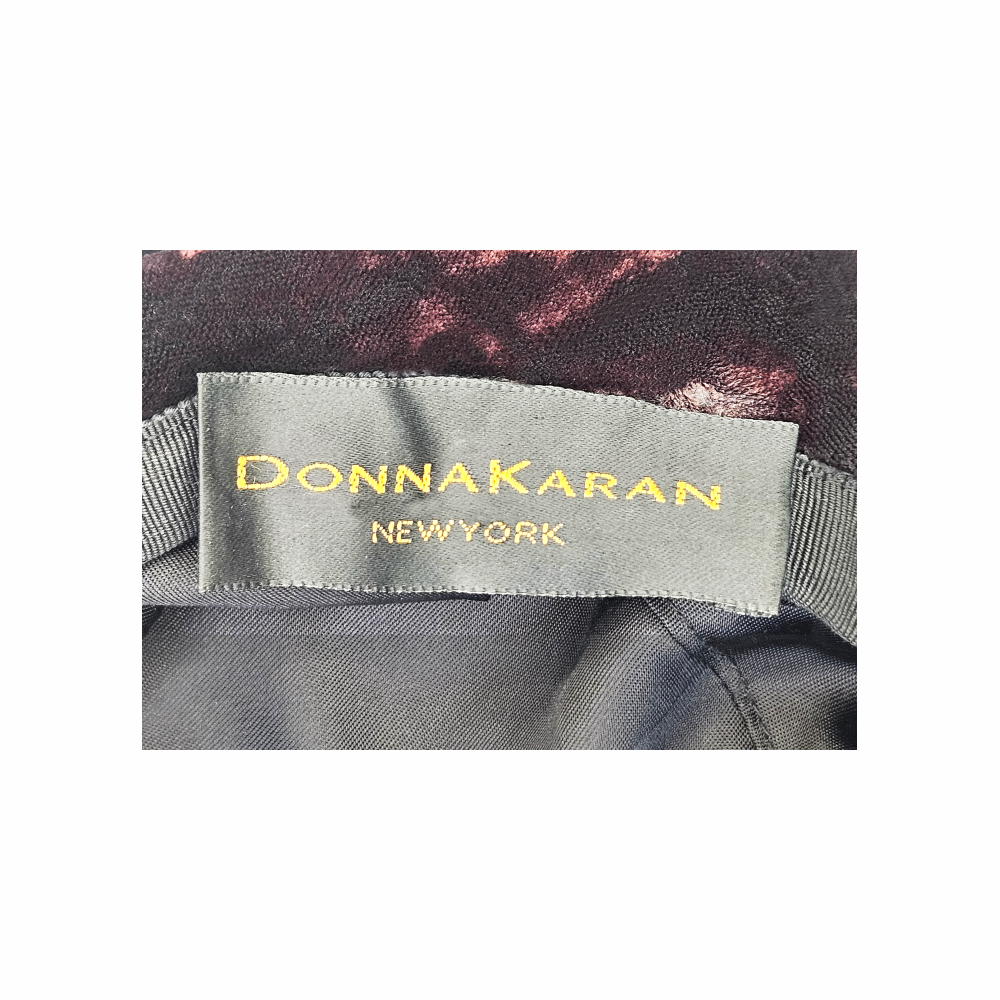 Donna Karan New York label inside vintage burgundy velvet hat