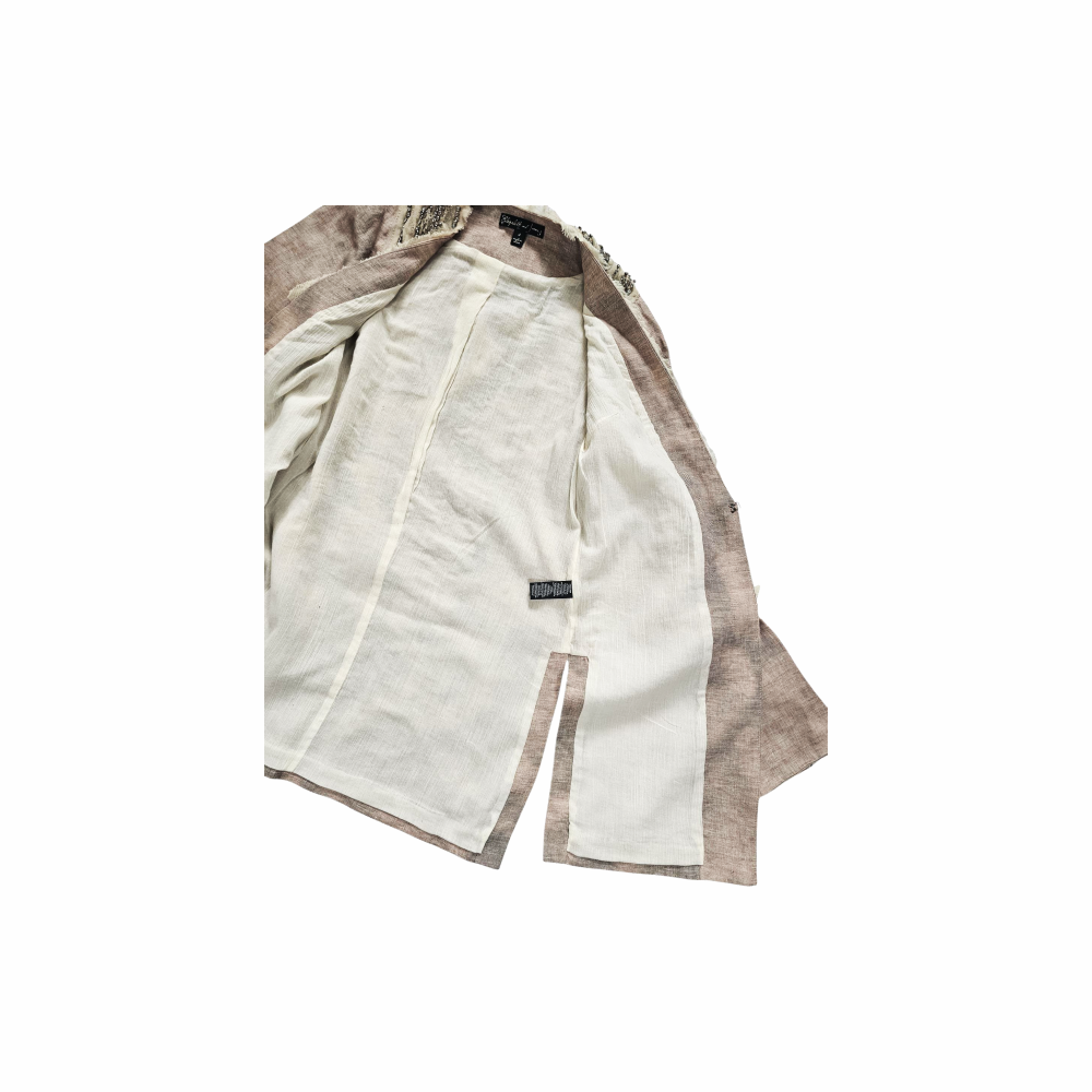 Beaded Linen Jacket with Raw Silk Trim - Elizabeth and James