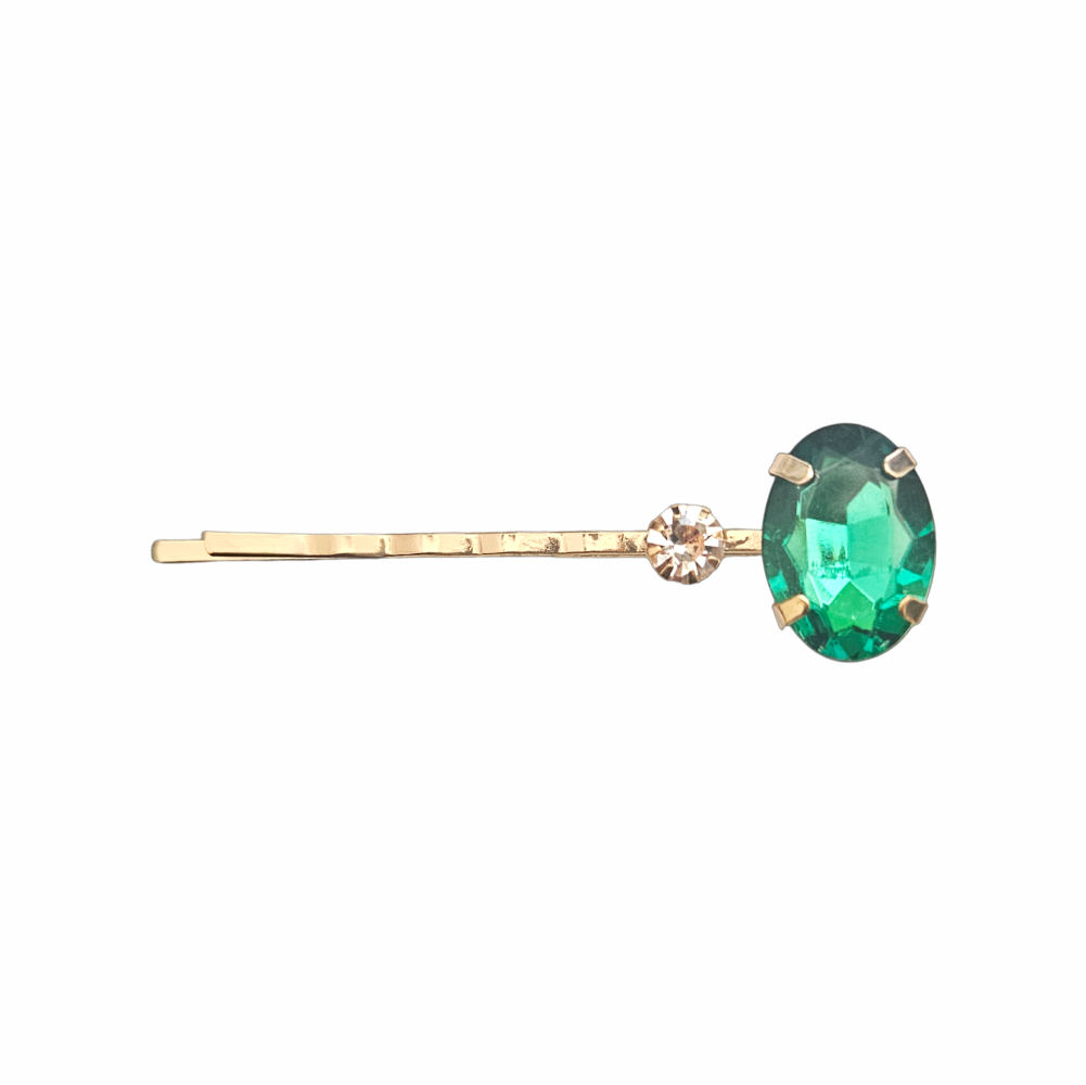 Jewel-Tone Crystal Hair Grips