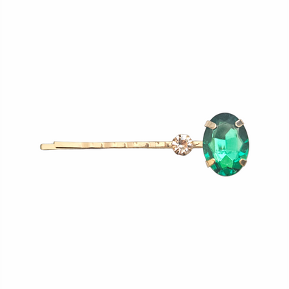 Jewel-Tone Crystal Hair Grips