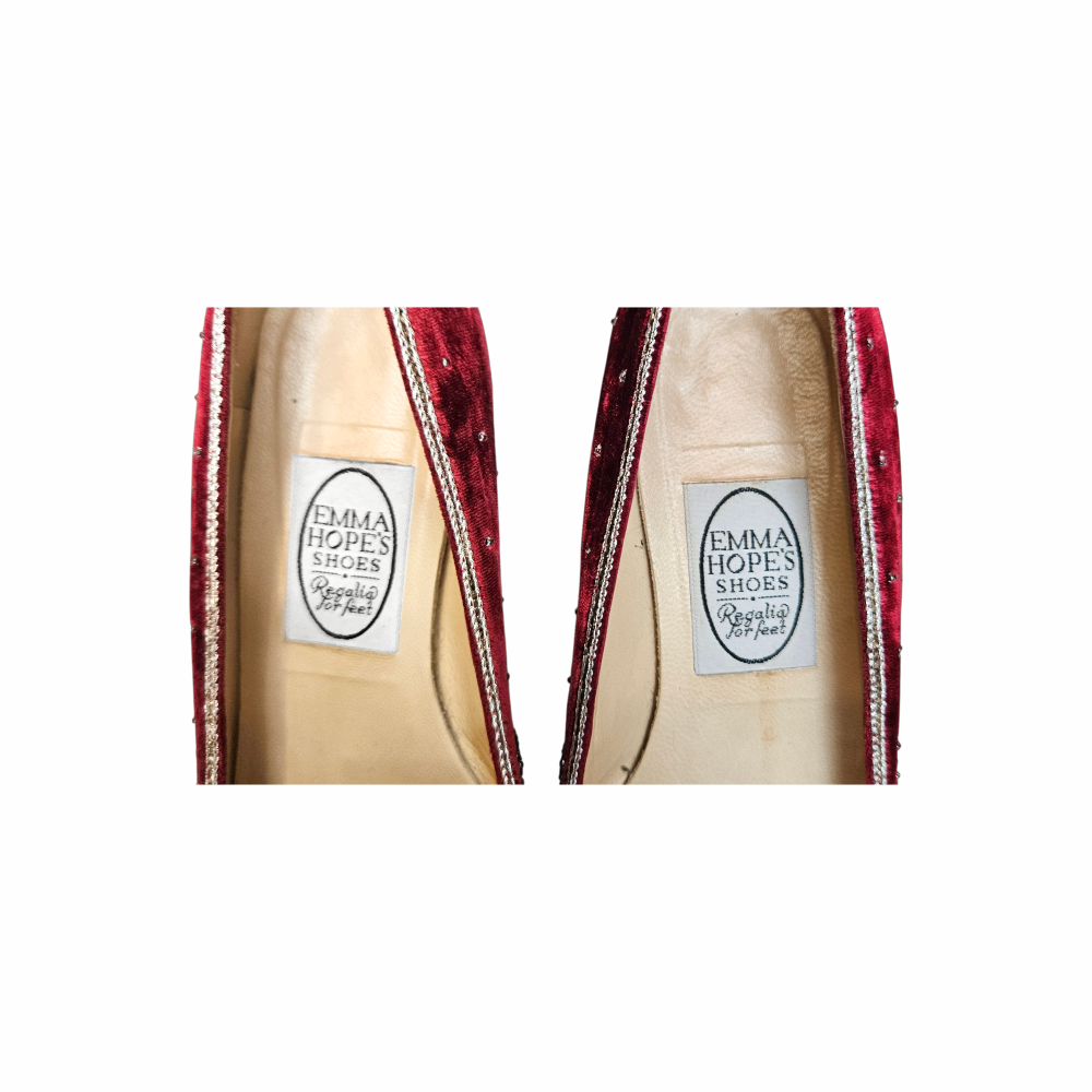 Velvet Embellished Smoking Slippers Loafers - Emma Hope - Re:Velvet