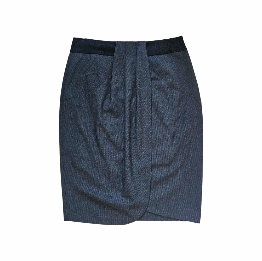 Emporio Armani Jeans grey draped pencil skirt size 40