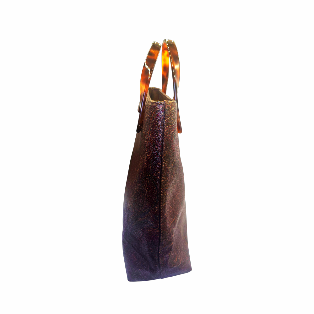 Vintage 90s Paisley Tote Bag with Tortoiseshell Handles –  Etro - Re:Velvet