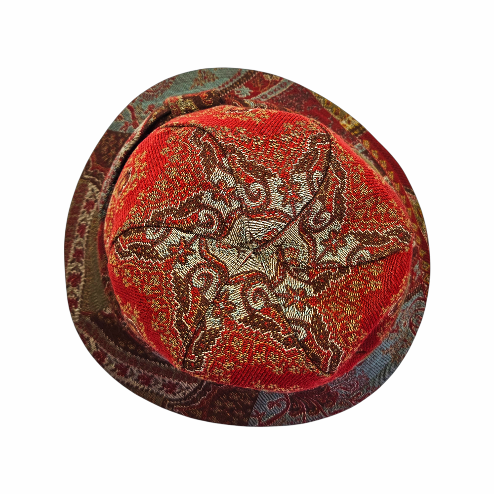 Top view of ETRO panelled jacquard tapestry bucket hat