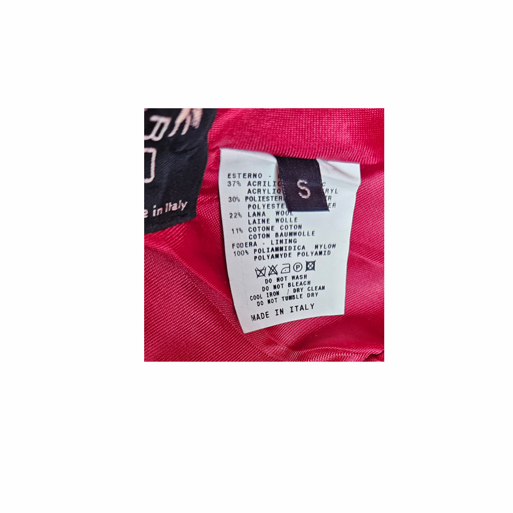 ETRO size S composition label on vintage Italian designer hat