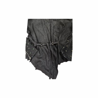 Suede Belted Jacket with Beaded Sleeves - Felder + Felder