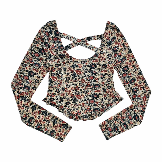 Floral Print Criss-Cross Back Long Sleeve Top - Free People