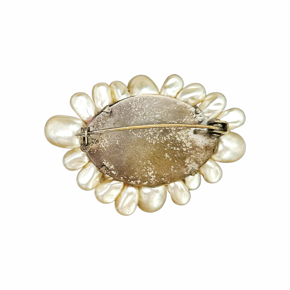 1950s Vintage Faux Baroque Pearl Cluster Brooch