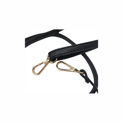 Furla detachable black leather shoulder strap with gold-tone clips