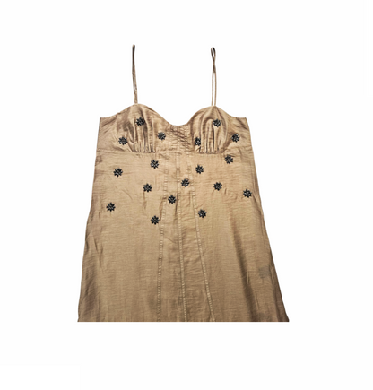 Embellished Sheer Slip Dress with Spaghetti Straps - H&M Edition