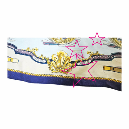 90cm Silk Carré Scarf “Les Roues de Canon” by  Philippe Ledoux- Hermès