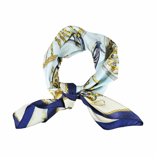 90cm Silk Carré Scarf “Les Roues de Canon” by  Philippe Ledoux- Hermès